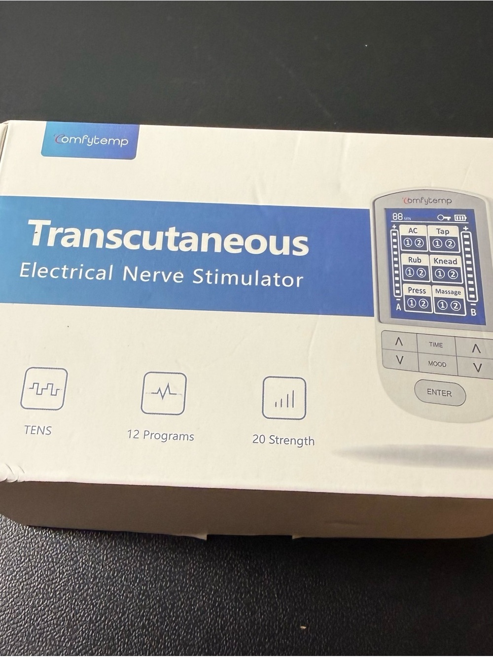 Comfytemp Transcutaneous Electrical Nerve Stimulator - White and Blue
